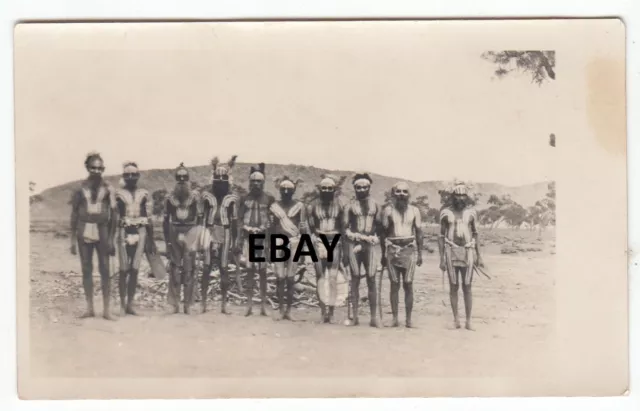 OLD PHOTO Arrente Aboriginal men Ceremonial Body Paint - Central Australia c1920