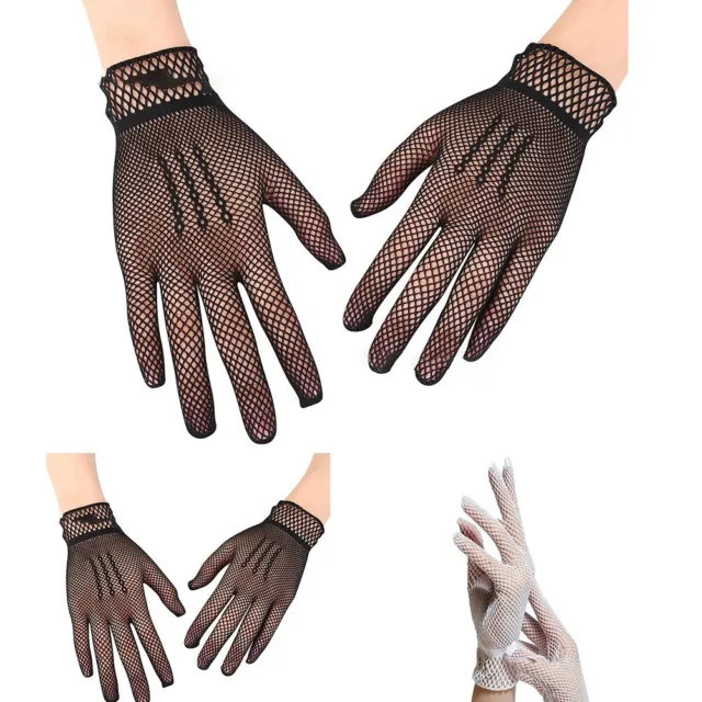 Élégants gants courts en dentelle noir femmes mitaines de mariage accessoires