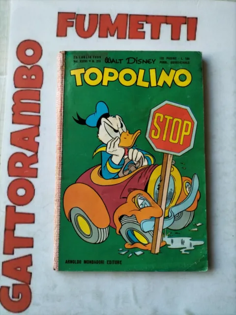 Topolino N.215 con bollino anno 1959 - Mondadori buono+