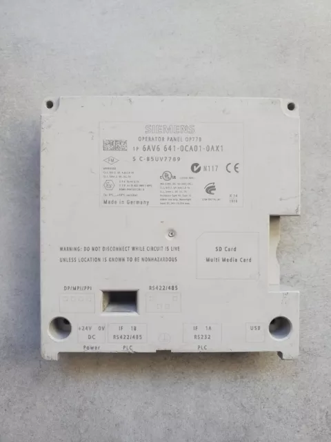 Siemens OP77B 6AV6 641-0CA01-0AX0 Cache arrière A5E02491592 6AV6641-0CA01-0AX0