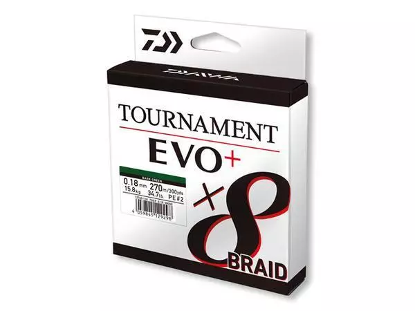 Daiwa Tournament Flechtschnur X8 BRAID EVO+ dark green 135m (23,70 EUR/100 m) 2