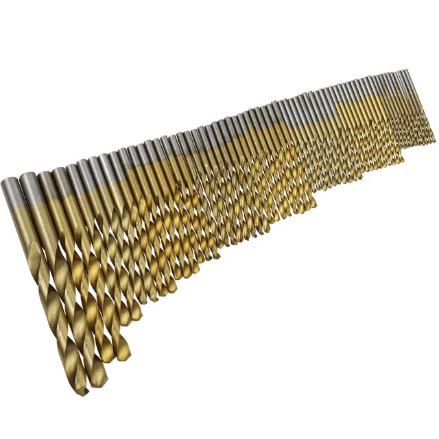 50/99pcs HSS Twist Drill Bit Set Titanium Coated Hole Cutter Tools Quick Change