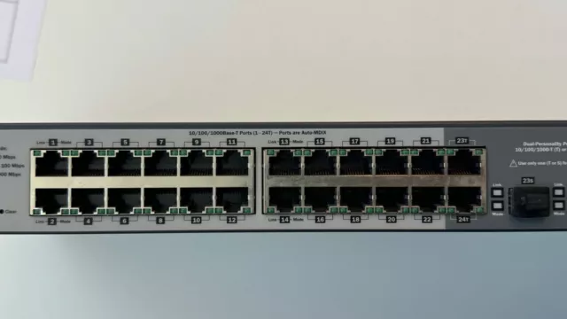 Hewlett Packard HP ProCurve 1810G-24 Switch J9450A 24 Port GLAN 1000 Mbps Switch