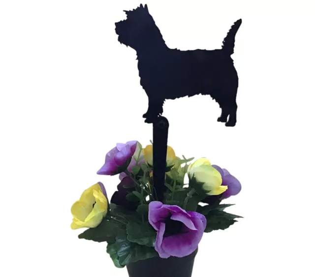 Metal Cairn Terrier Themed Flowerpot / Memorial Stake | Pet Memorial