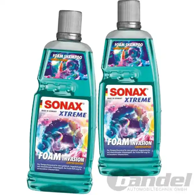 2x 1L SONAX Xtreme Gomma Piuma Invasione Shampoo Lavaggio-Auto Schiuma con