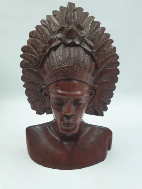 Balinese Hand Carved Wooden Tribal Bust