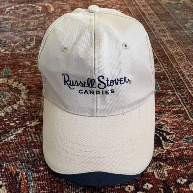 Russell Stover Candies Hat Cap Official Taste Tester Logo Beige Blue Adjustable