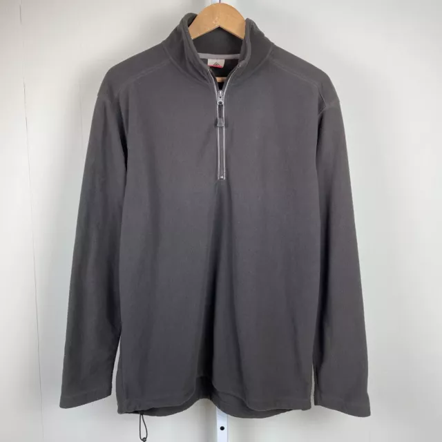 Kyodan Outdoor Fleece Jacket Women's Large Dark Gray 1/2 Zip Pullover Thumb  Hole
