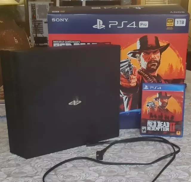 Sony PlayStation 4 Pro 1TB Red Dead Redemption 2 Console Bundle