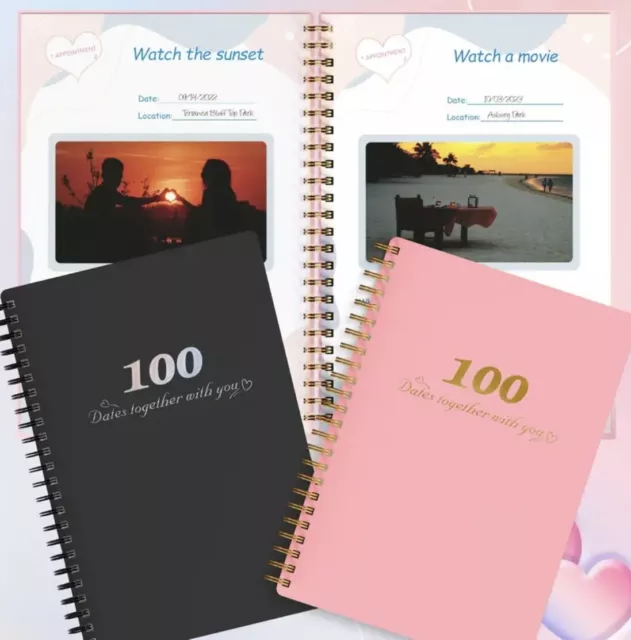 1pc 100 Dates Record Book-Perfect Couple's Gift With Fun Date Ideas