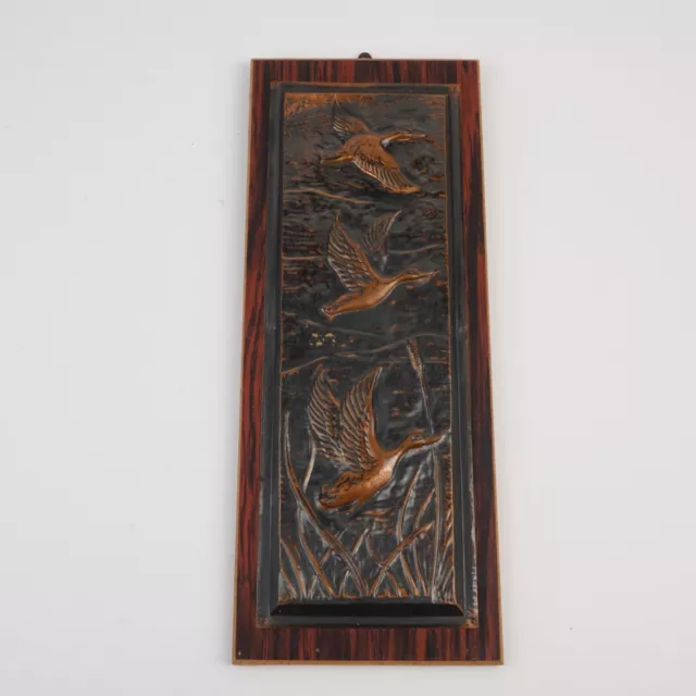Kupferbild Auf Holz Enten 60er Jahre Mid Century