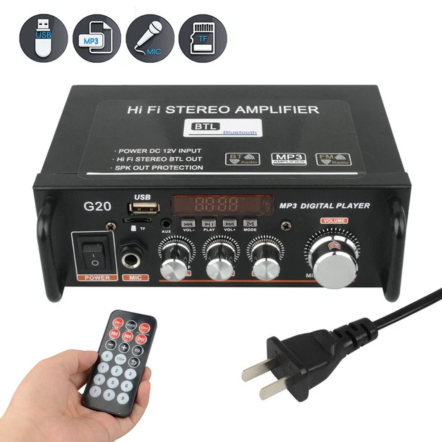 Récepteur Bluetooth 800 W Amplificateur pour voiture et maison