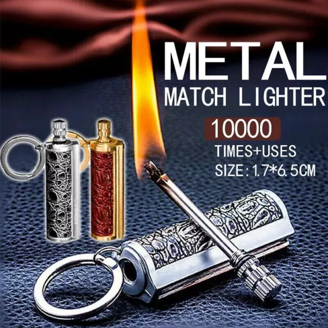 Fire Starter Lighter Waterproof Flint Match Metal Keychain Camping Survival BDA