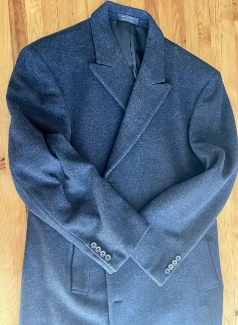 Vintage Grey Wool Trench Coat Calvin Klein