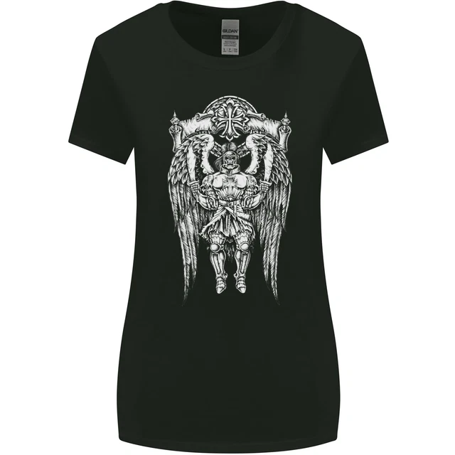 Cavalieri Templari Teschio Romano Guerriero Palestra Donna Larga Taglio T-Shirt