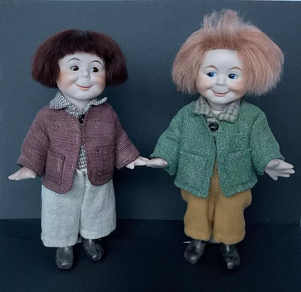 Porzellanpuppen - Pärchen " Max und Moritz" Repro, 18 cm