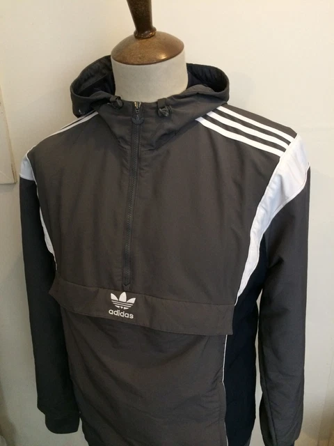 Retro Adidas Pull Over Tracksuit Top Size Medium Grey