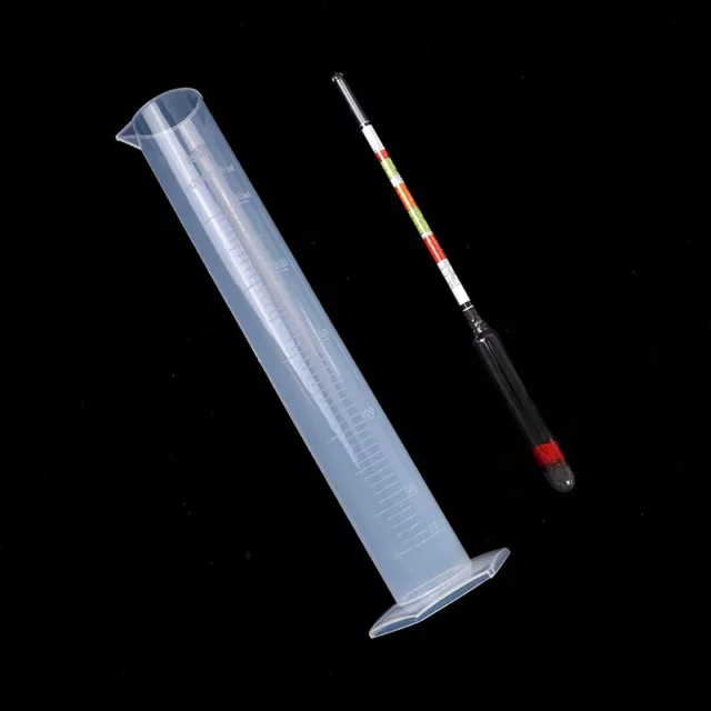 3Pcs/set Triple Scale Alcohol Hydrometer and Test Jar for Home Brew Wine Bee q-1