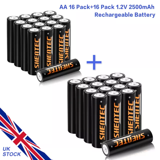 16Packs Ni-MH Chargeable Battery D/C/AA/AAA Size Durable Rechargeable Batteries