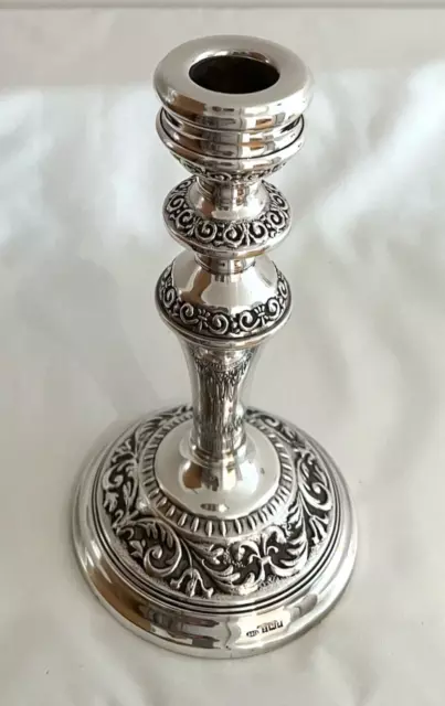 SOLID SILVER HALLMARKED CANDLESTICK by BROADWAY & Co OF BIRMINGHAM - MID 1900's