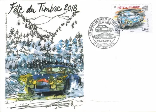 France 2018-Fdc-enveloppe 1°jour**/Fete du timbre-Renault alpine A110-Yv.5204