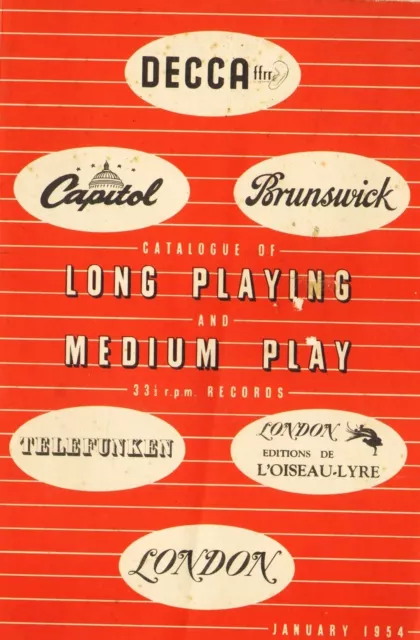 DECCA/CAPITOL/BRUNSWICK/LONDON/TELEFUNKEN RECORD CATALOGUE up to january 1954