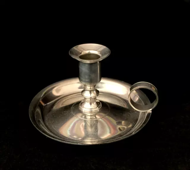 Williamsburg Stieff Pewter Candlestick Holder With Push Up Mechanism