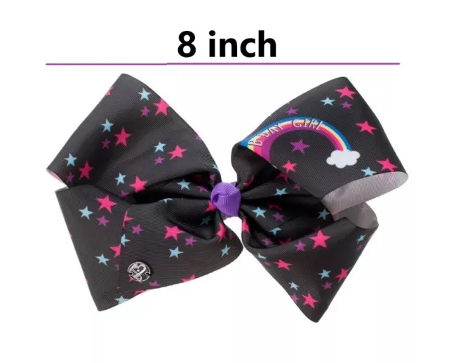 Birthday Hair Bow | Signature Jojo Siya Bow | Black | 8 inch Girl Large Bow Clip 3