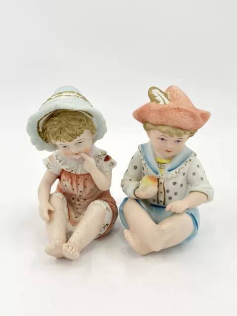 VTG 4.5” Boy & Girl Figurines made by Andrea by  Sadek #6682  Piano Babies