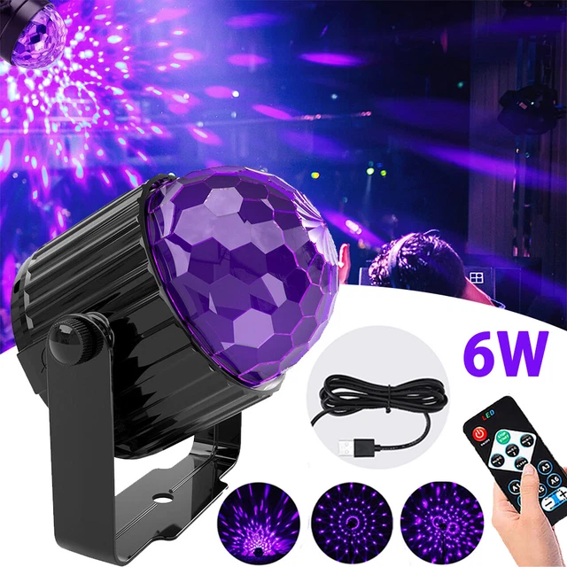 USB UV BLACKLIGHT Disco Ball Night Light 7 Modes Remote Stage DJ Party