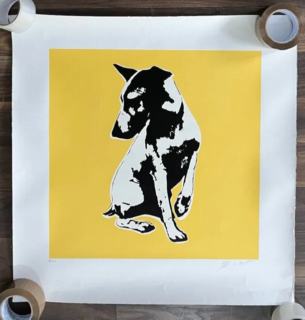 Blek Le Rat His Masters Voiceless (Yellow) limited signed print edition of 100