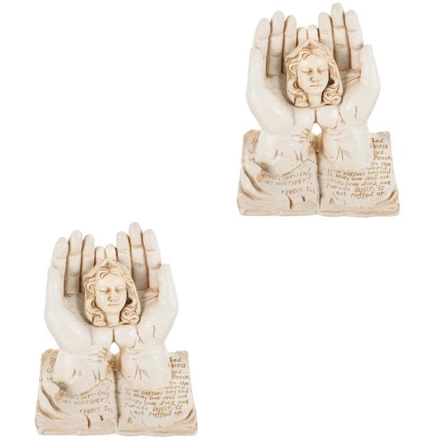2x Escultura de resina de escritorio adorno para manos para regalos Amigos Decorar