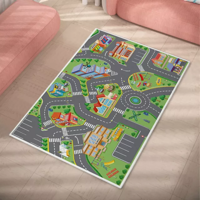 Kids Cartoon Carpet Rectangular Crawling Rug for Playroom Bedroom (60*90cm A) #F