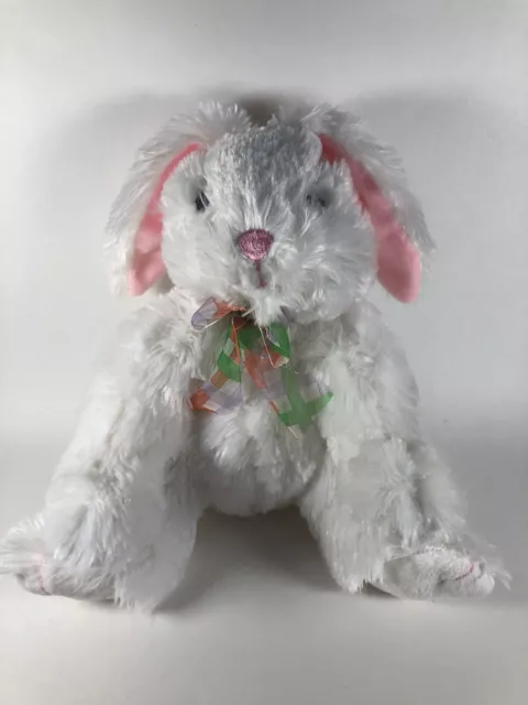 Melissa And Doug Plush Stuffed Animal Bunny Rabbit 9” White Checkered Bow