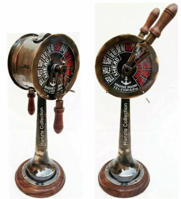 Nautical Antique Brass Ship Engine Room Telegraph Marina Maritime Collectible