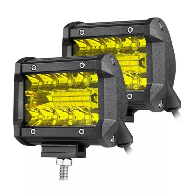 2x LED Arbeitslicht 60W Gelb Auto Nebelscheinwerfer für LKW Offroad Scheinwerfer