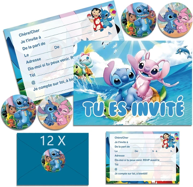 Lot De 12 Cartes Invitation Anniversaire Enfant En Français Avec Enveloppes - Thème Garçon Fille