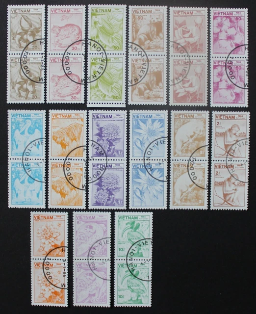 Vietnam: Mi.-Nr. 1529-1543 "Flora und Fauna" als senkrechte Paare, 1984, gest.