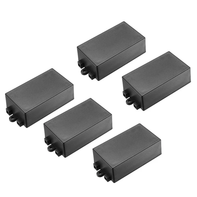 5pcs 80x38x22mm electronic plastic DIY socket housing box black