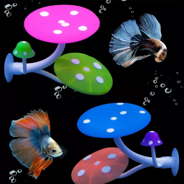 Aquarium Artificial Mushroom Betta Hammock Fish Resting Bed Fish Tank Decoration