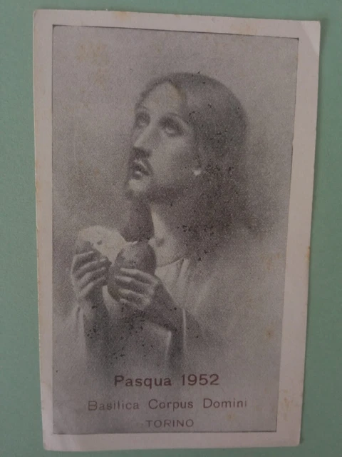 Santino Pasqua 1952 Corpus Domini Torino Canivet Pieuse Holycard