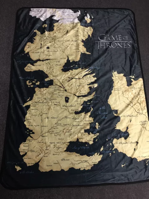 Game Of Thrones Westeros Map Plush Fleece T Throw Blanket Hbo 46x60