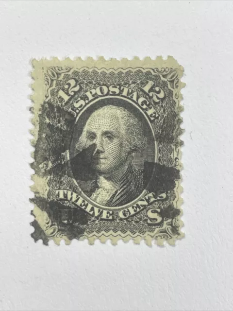 US Scott # 69 - 12c 1861 Black George Washington National Bank Note Stamp
