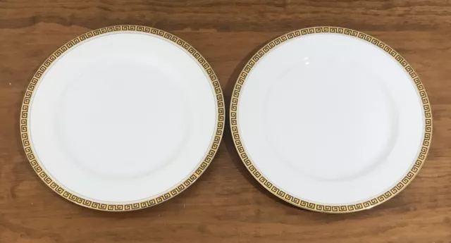 2 MIKASA Couture *Grecian Key* Dinner Plates - 403 Made in Japan 26.5cm Diameter