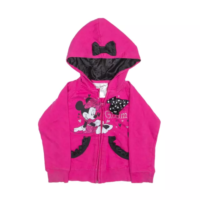 Felpa con cappuccio Disney Minnie rosa cerniera intera bambina 3 anni