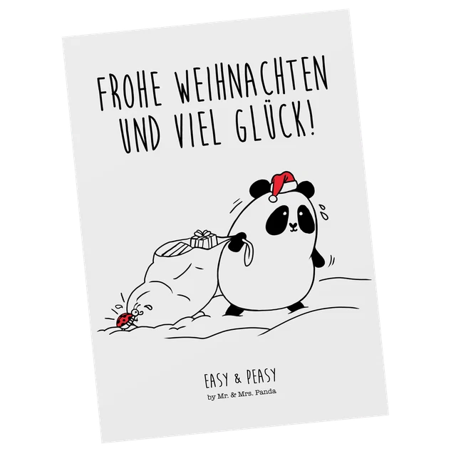 Postkarte Easy & Peasy Frohe Weihnachten - Geschenk Geschenkkarte Einladung