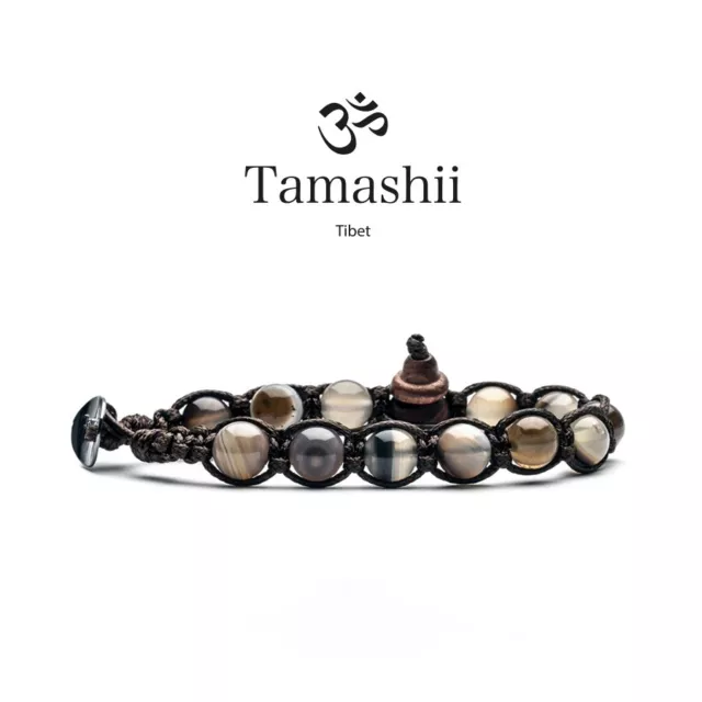 Bracciale Tamashii rosario monaci Tibetani BHS900-158 LACE GREY