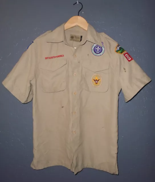 BOY SCOUTS Uniform VENTED Shirt BSA #825 Microfiber Polyester Scout Youth LG