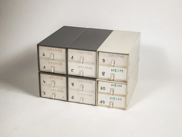 Diamagazine, markenlos, 6 Doppelkästen für je 4x50 Dias, gebraucht (J)
