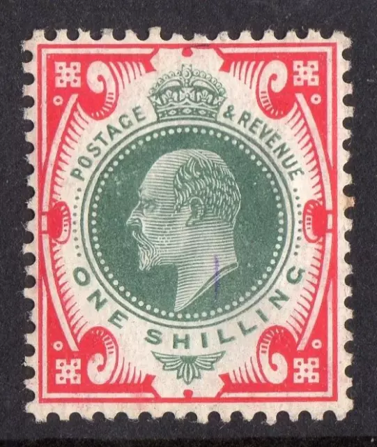 Gb Edvii 1/- Dull Green & Scarlet ? Mm